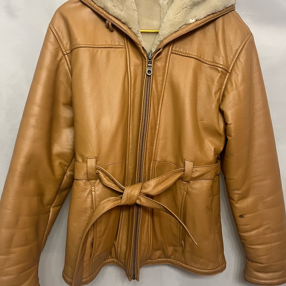 Vintage Wilson Leather faux fur lined jacket.
